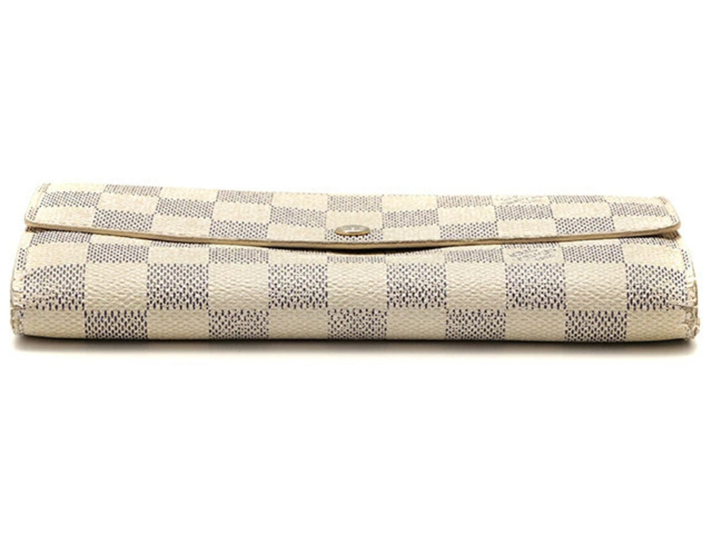 Louis Vuitton Portefeuille Wallet Damier White Long Sarah Azur White